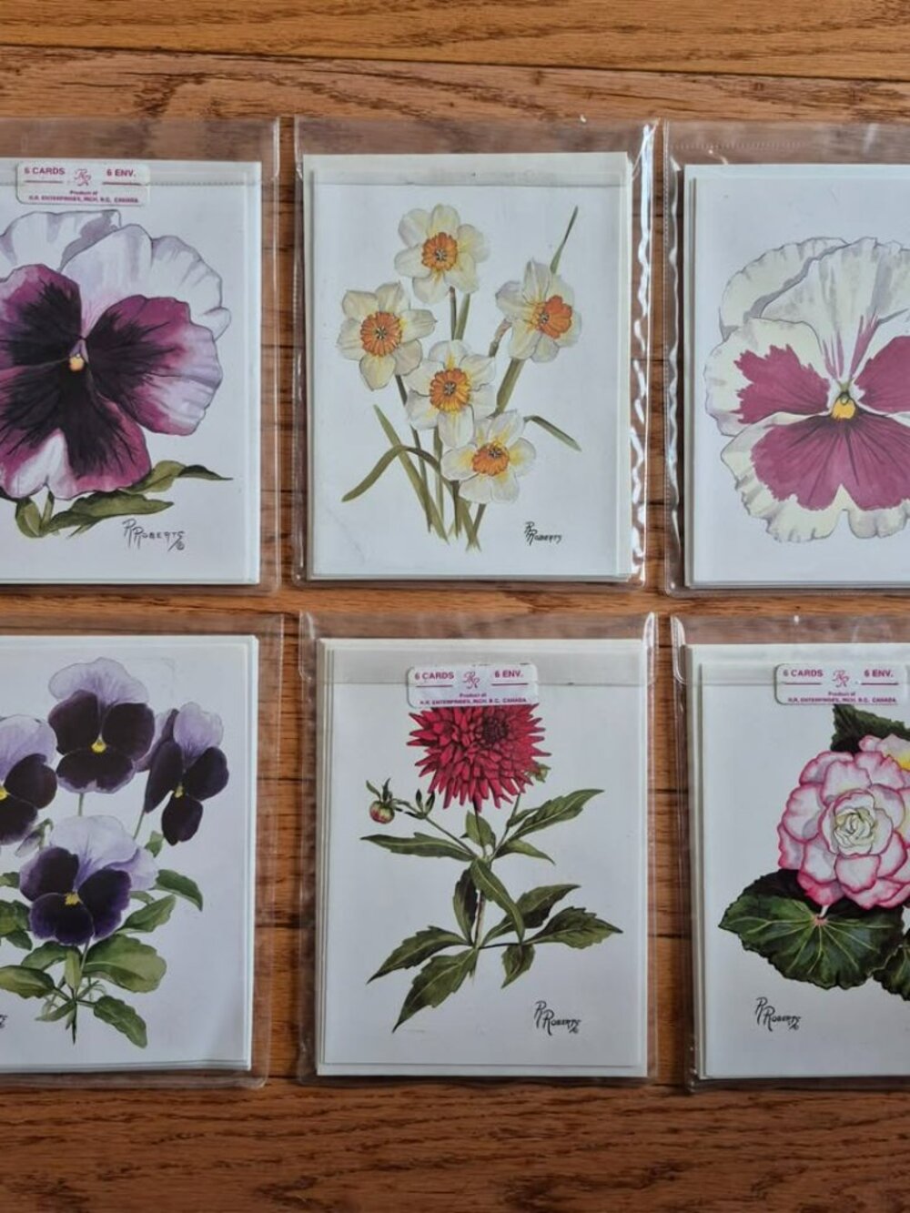 Floral Art Cards - R. Roberts Artist Cards - 34 total Cards